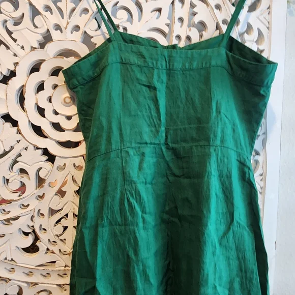 NATION LTD MIDI DRESS STRAPPY ORGANIC LINEN FRONT BUTTON SZ MEDIUM EUC - Picture 14 of 16